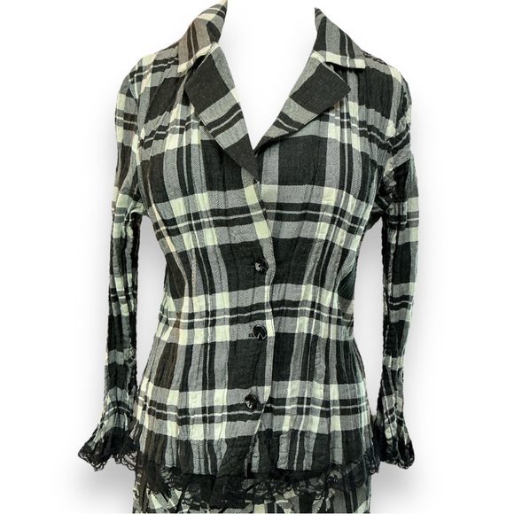 Vintage Alberto Makali 2-Piece Set Size 4 6?wool blend lovely details on skirt - Picture 4 of 16